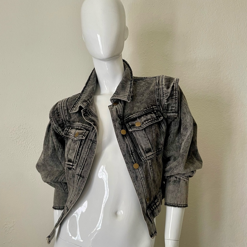 12th Tribe East Village Grey Denim Jacket